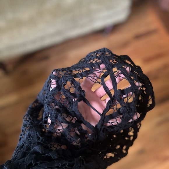 Free People Intimately Black Mini Lace Dress Intimates Swimsuit Cover Size XS - Picture 13 of 14